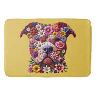 Pitbull Flower Face Hondenliefhebber Badmat