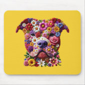 Pitbull Flower Face Hondenliefhebber Muismat (Voorkant)