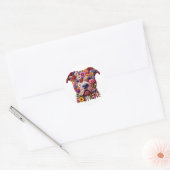 Pitbull Flower Face Hondenliefhebber Ronde Sticker (Envelop)