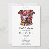 Pitbull Flower Face Hondenliefhebber Vrijgezellenf Kaart (Voorkant)