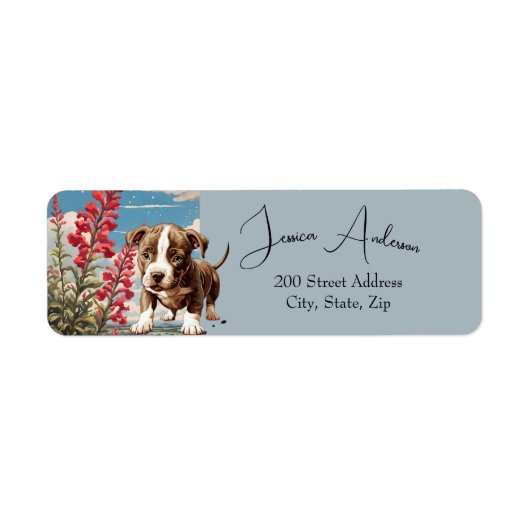 Pitbull & Flowers Retouradreslabel Etiket (Voorkant)