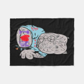 Pitbull Funny Dog I Love Mam Tattoo Gift Fleece Deken (Voorkant (Horizontaal))