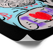 Pitbull Funny Dog I Love Mam Tattoo Gift Poster (Hoek)