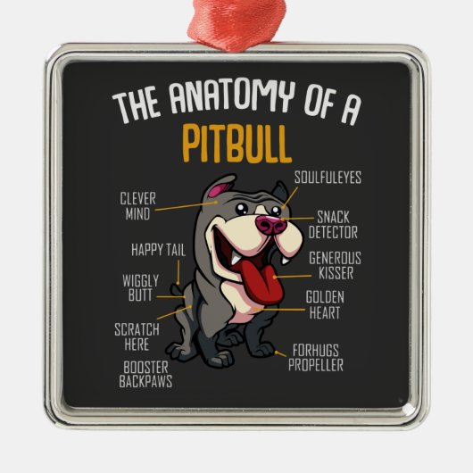 Pitbull Funny Metalen Ornament (Voorkant)