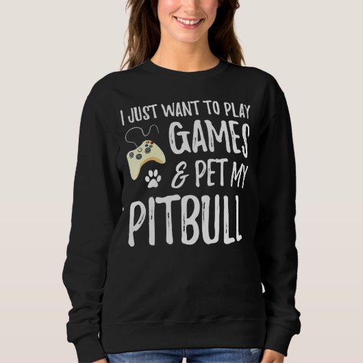 Pitbull Gamer Funny Pitbull Dog mama Trui (Voorkant)