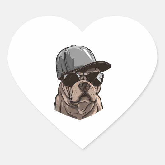 Pitbull Gangster Hart Sticker (Voorkant)