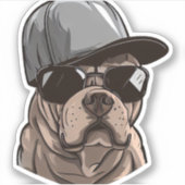 Pitbull Gangster Sticker (Voorkant)