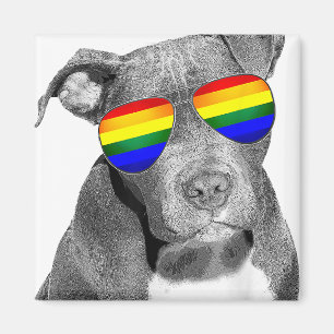 Pitbull Gay Pride Dog Kleding LGBT Funny Gift Rai Magneet