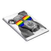 Pitbull Gay Pride Dog Kleding LGBT Funny Gift Rai Notitieboek (Rechterzijde)