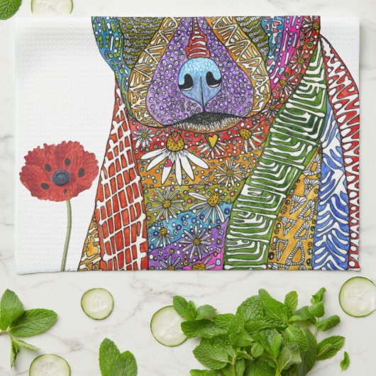 Pitbull Gemengde Ras Hond Keuken Handdoek (Gevouwen)