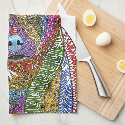 Pitbull Gemengde Ras Hond Keuken Handdoek (Quarter Fold)