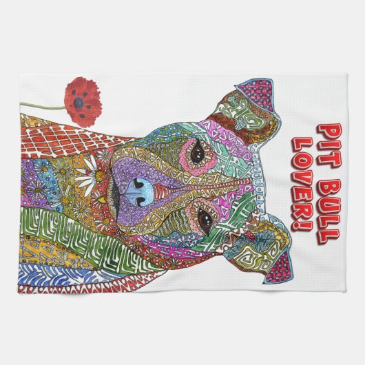 Pitbull Gemengde Ras Hond Keuken Handdoek (Horizontaal)