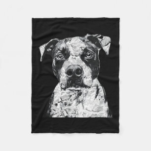 Pitbull Gezicht Schattige Hondenliefhebber Mannen Fleece Deken