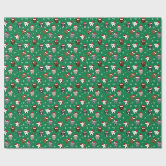 Pitbull-gezichten kerstkerstkerstkerstkerstkerstpe cadeaupapier (Vlak)