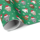 Pitbull-gezichten kerstkerstkerstkerstkerstkerstpe cadeaupapier (Rol Hoek)
