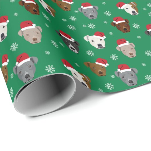 Pitbull-gezichten kerstkerstkerstkerstkerstkerstpe cadeaupapier (Rol Hoek)