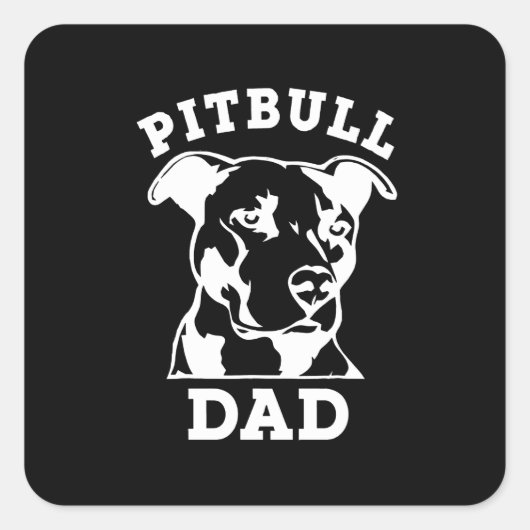 Pitbull gift vierkante sticker (Voorkant)