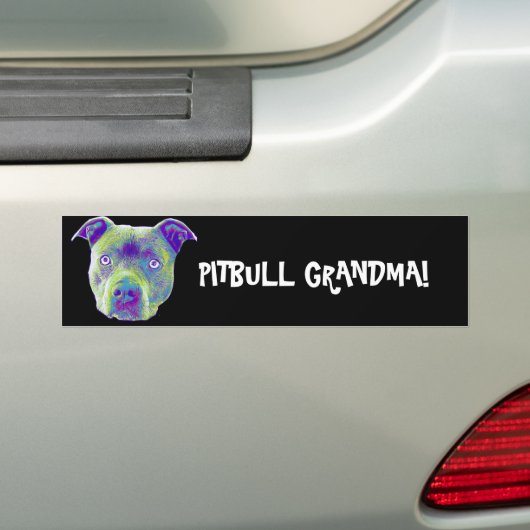 Pitbull Grandma bumper sticker (Op auto)