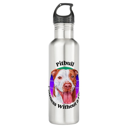 Pitbull grappig citaat waterfles  (Voorkant)
