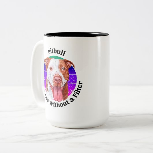 Pitbull grappige citaat Mok van tweetone koffie (Voorkant links)