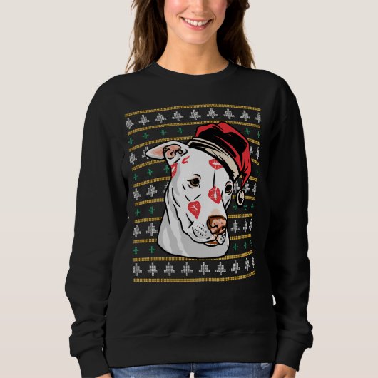 Pitbull Grappige Lelijke Kersttrui Trui (Voorkant)