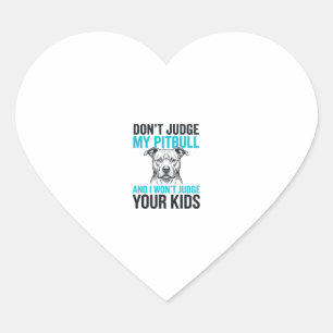 Pitbull Grappige Quote Vintage Gravure Hond Design Hart Sticker