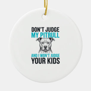 Pitbull Grappige Quote Vintage Gravure Hond Design Keramisch Ornament
