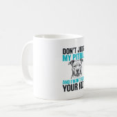 Pitbull Grappige Quote Vintage Gravure Hond Design Koffiemok (Voorkant links)