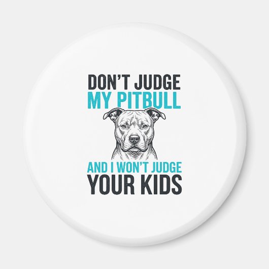 Pitbull Grappige Quote Vintage Gravure Hond Design Magneet (Voorkant)