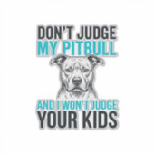 Pitbull Grappige Quote Vintage Gravure Hond Design Sticker (Voorkant)