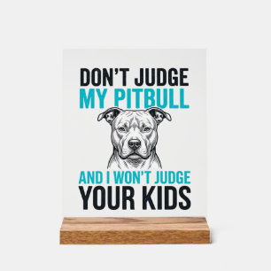 Pitbull Grappige Spreuk Vintage Gravure Hond Desig Acryl Bord