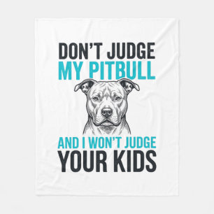 Pitbull Grappige Spreuk Vintage Gravure Hond Desig Fleece Deken