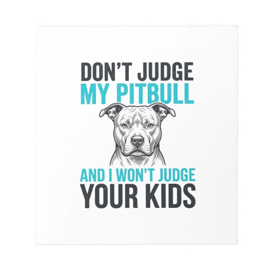 Pitbull Grappige Spreuk Vintage Gravure Hond Desig Notitieblok (Voorkant)