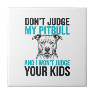 Pitbull Grappige Spreuk Vintage Gravure Hond Desig Tegeltje