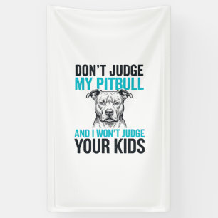 Pitbull Grappige Spreuk Vintage Gravure Hond Ontwe Spandoek