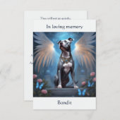 Pitbull Grijs Memorial Gedicht Aangepaste Naam Sym Bedankkaart (Voorkant / Achterkant)
