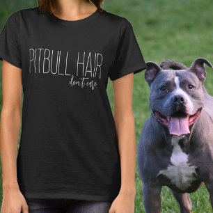 Pitbull Haar Maakt Niet Uit Witte Typografie T-shirt