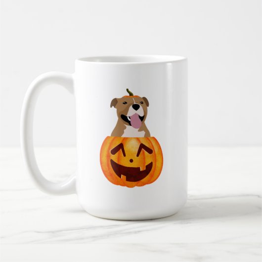 Pitbull Halloween Coffee Mok (Links)