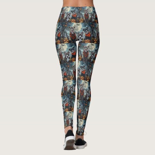 Pitbull Halloween Griezelen Leggings (Achterkant)