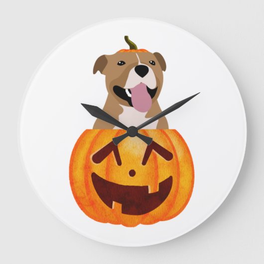Pitbull Halloween Grote Klok (Voorkant)