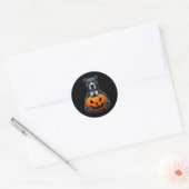 Pitbull Halloween - Jack op Lantaarn Ronde Sticker (Envelop)
