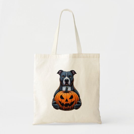 Pitbull Halloween - Jack op Lantaarn Tote Bag (Voorkant)