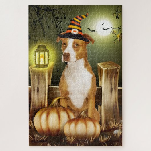 Pitbull Halloween puzzel (Verticaal)