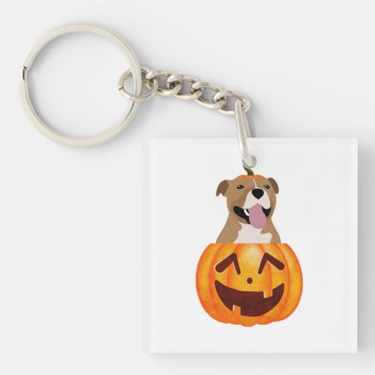 Pitbull Halloween Sleutelhanger (Voorkant)