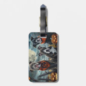 Pitbull Halloween Spooky Bagagelabel (Achterkant verticaal)
