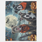 Pitbull Halloween Spooky Fleece Deken (Voorkant)