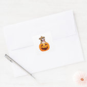 Pitbull Halloween Vierkante Sticker (Envelop)