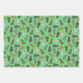 Pitbull Holiday Confetti - rood, blauw, groen  Inpakpapier Vel (Voorkant 3)