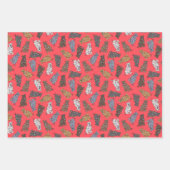 Pitbull Holiday Confetti - rood, blauw, groen  Inpakpapier Vel (Voorkant 2)