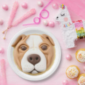 Pitbull Hond 3D Geïnspireerd Papieren Bordje (Feest)